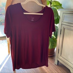 Maroon Soft Flowy Tee